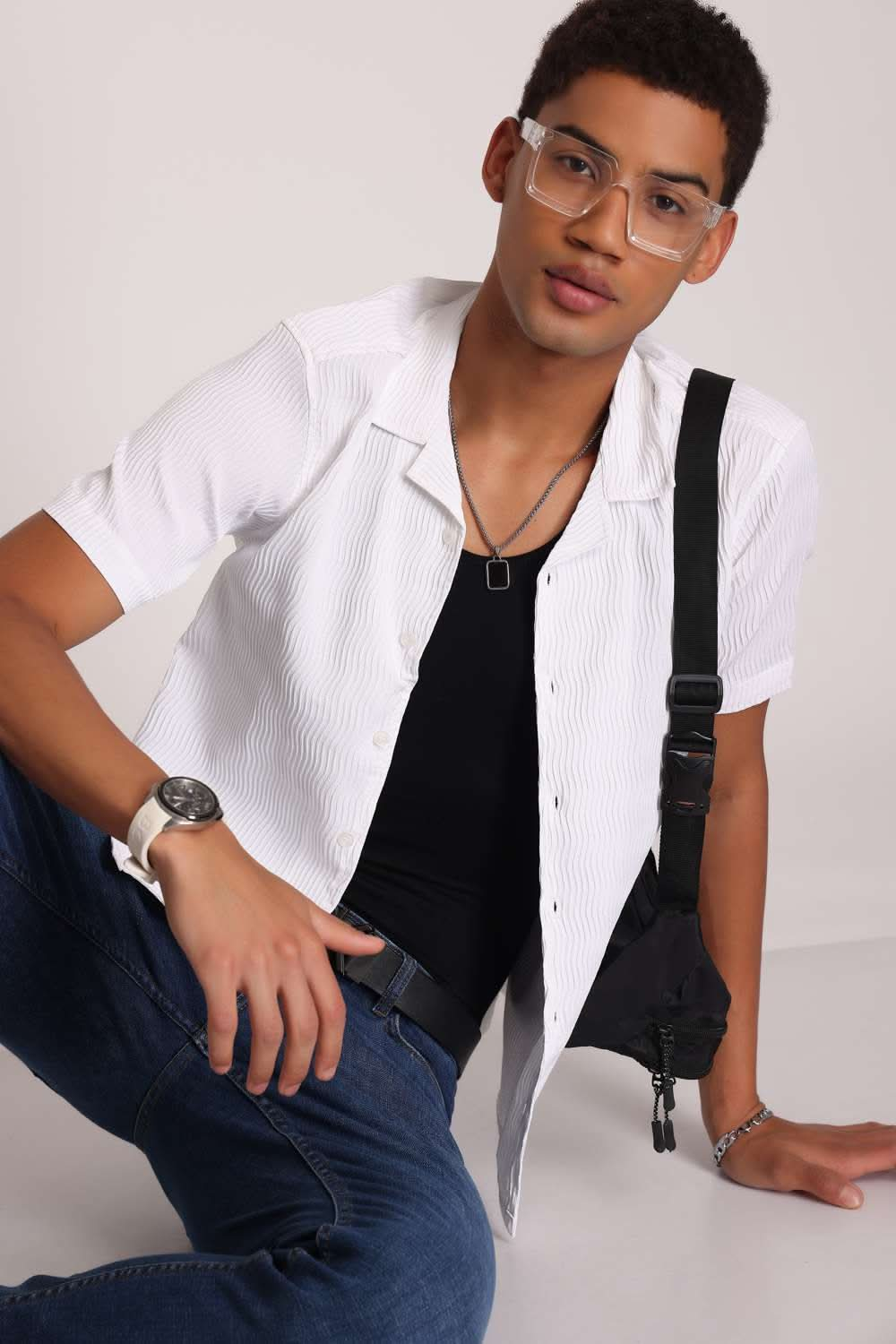 Mens Half Sleeves Cotton Blend Shirt
