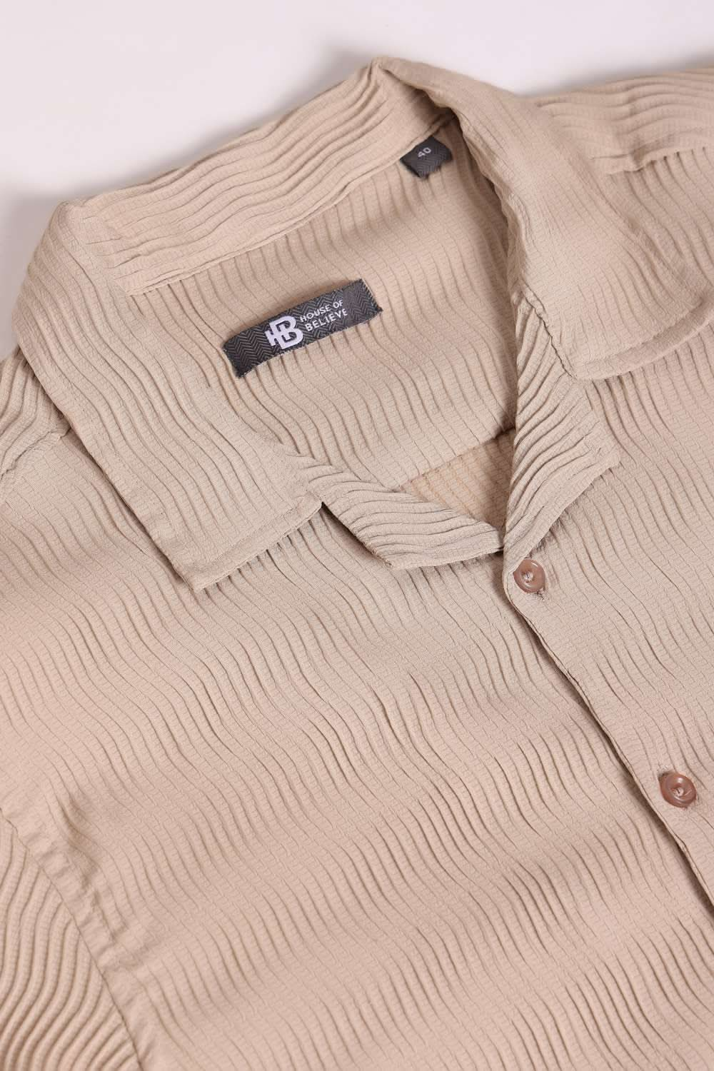 Mens Structured Resort Collar Shirt