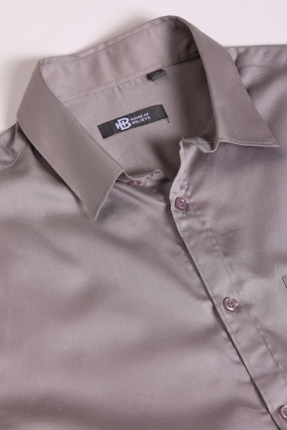 Mens Full Sleeves Light Brown Satin Shirt