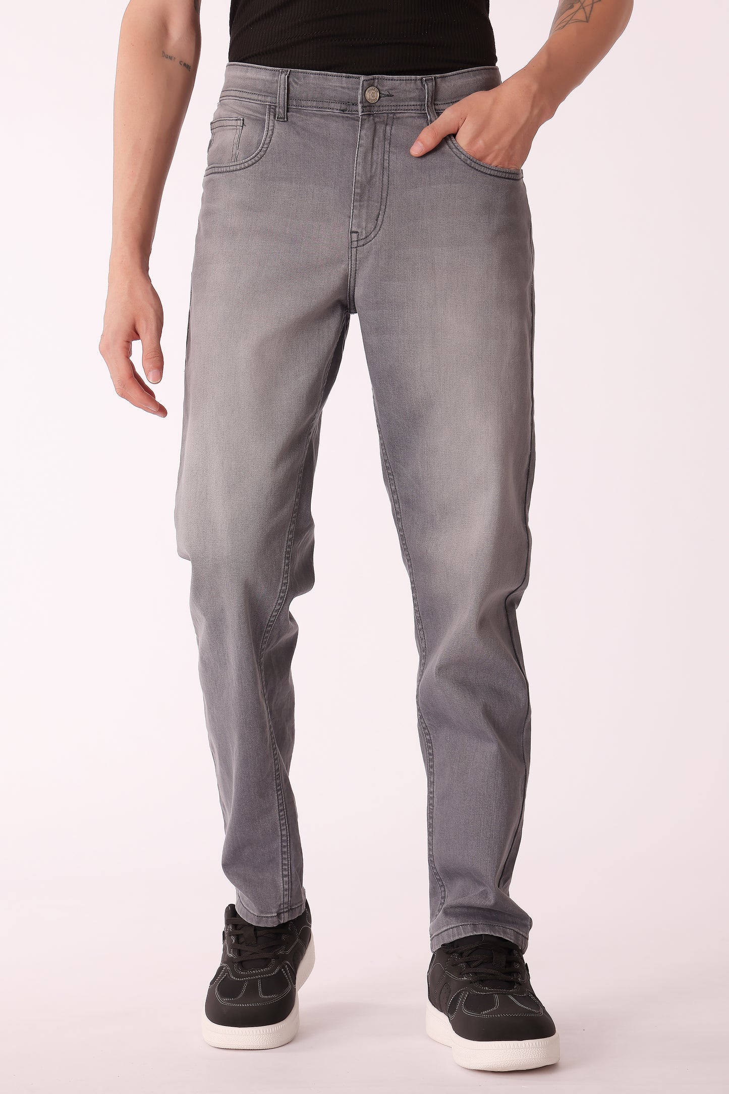 Men's Grey Washed Slim fit Jeans - Grey