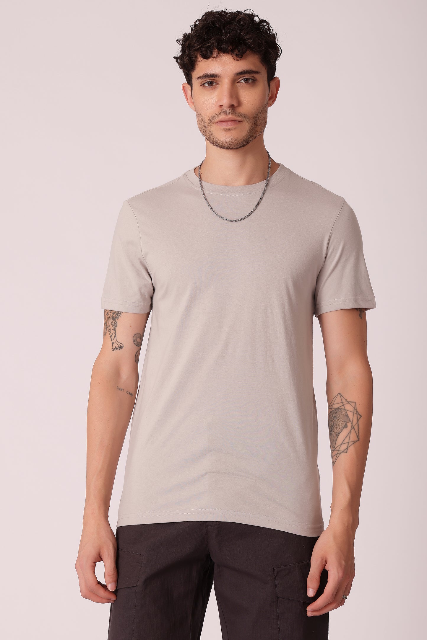 Men's Regular fit solid Tshirt - St. Grey
