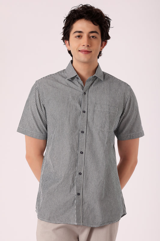 Men's cotton Stripe Shirt Half Sleeve