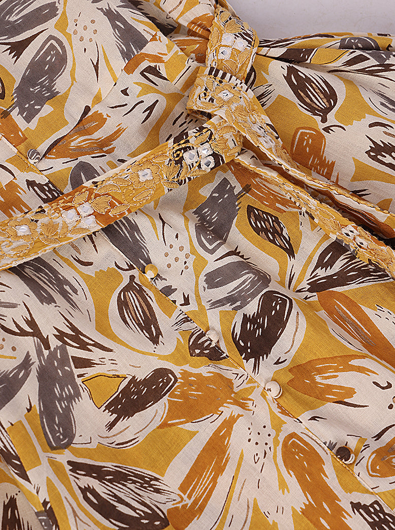 all-over printed belted midi dress - extra image 6