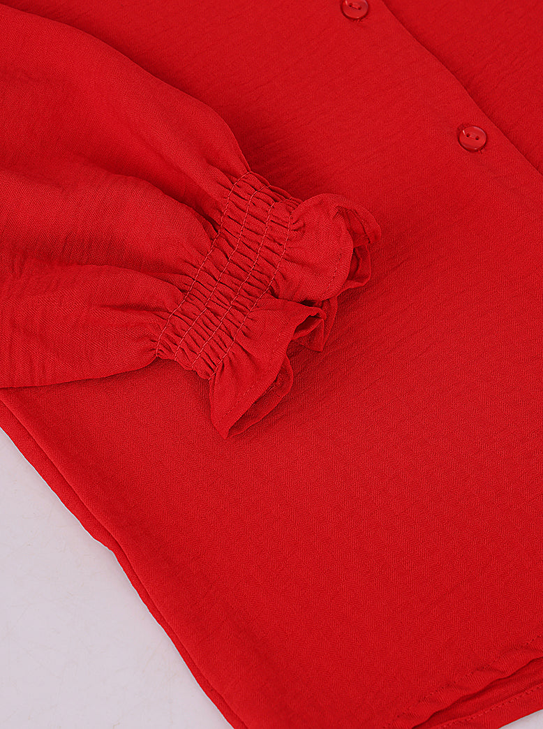 women collared shirt with puff sleeves - extra image 5