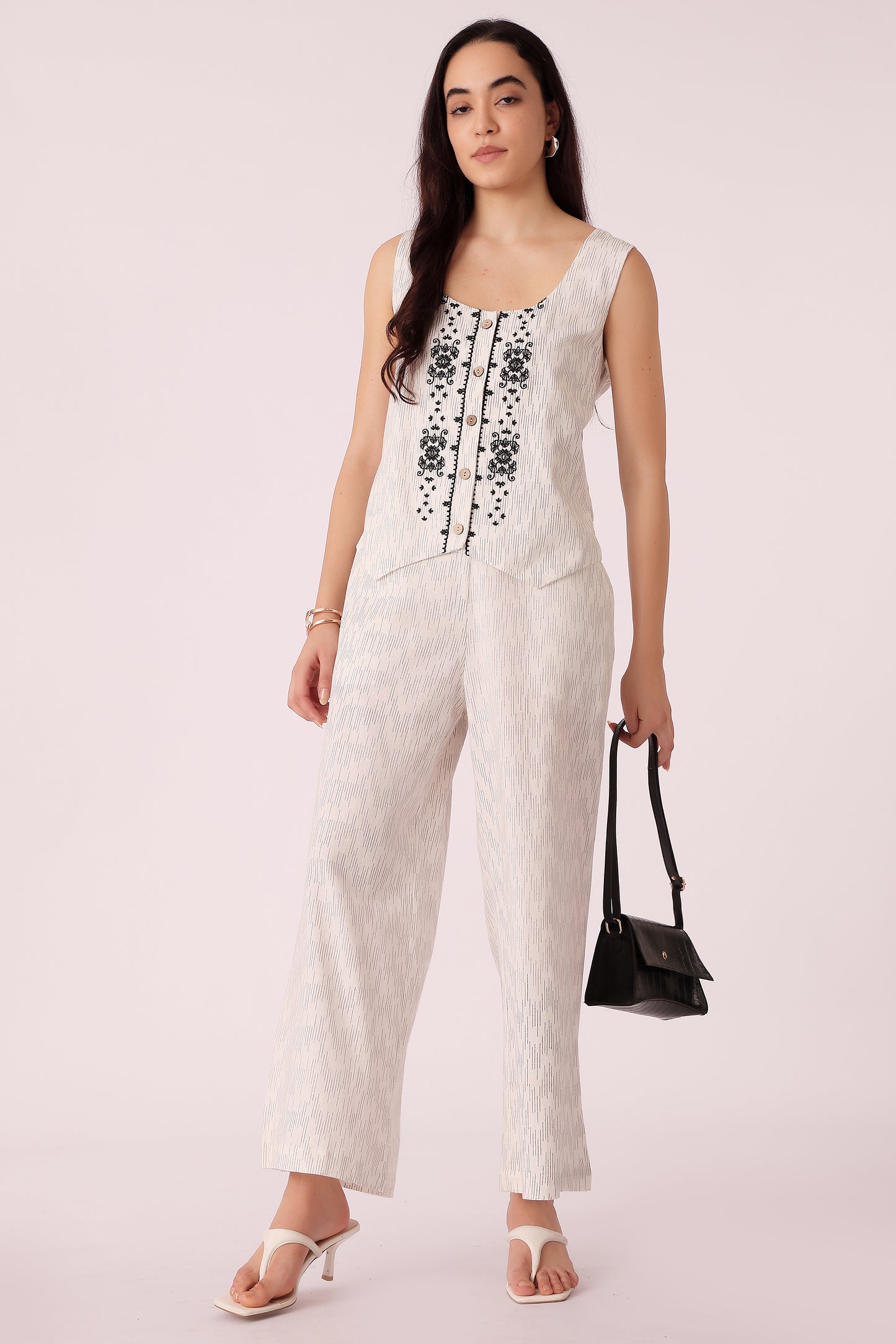 woven cotton slub pants - extra image 3
