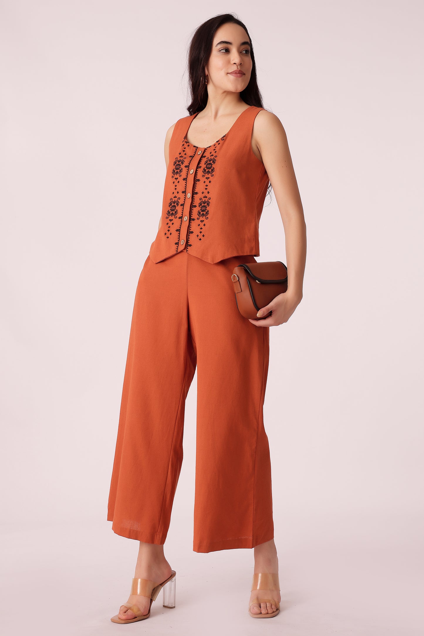 woven cotton slub pants - extra image 3