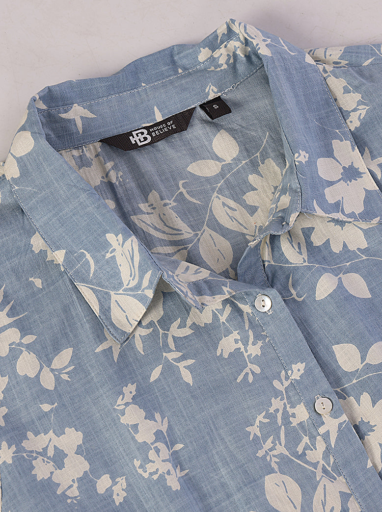 women printed button down dress - extra image 4
