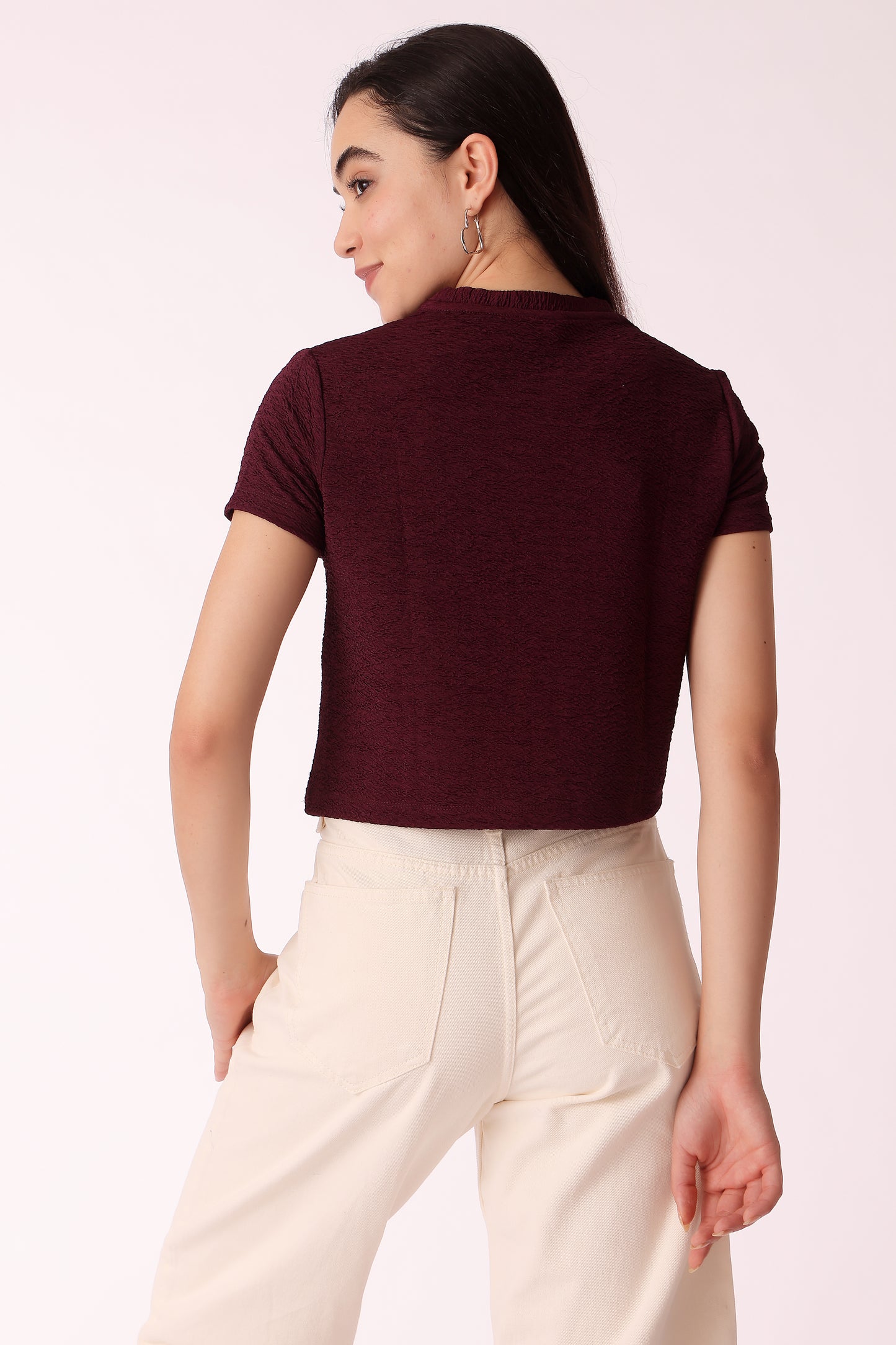 womens textured crop tee - extra image 2