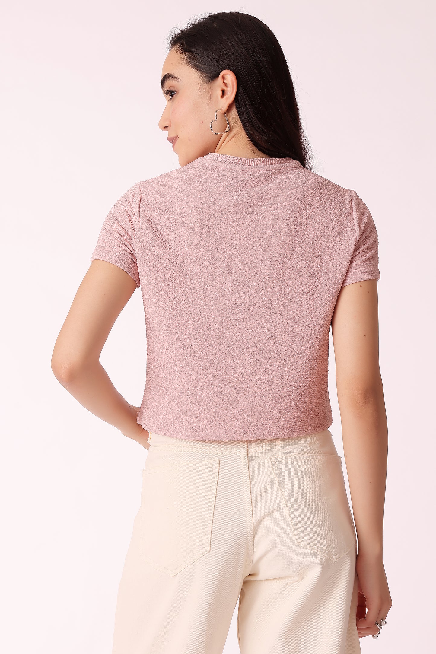 womens textured crop tee - extra image 2