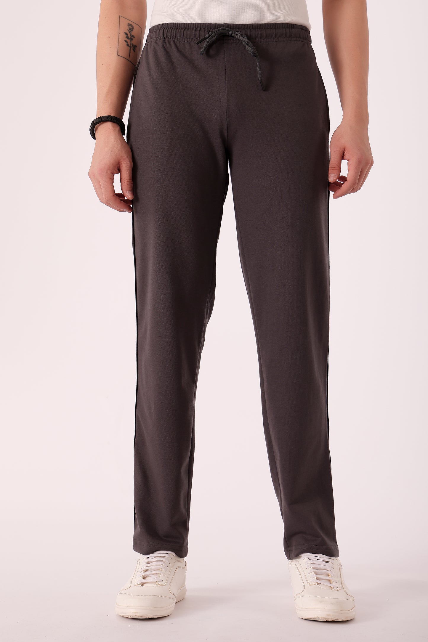 Men's Cotton Blend Trackpants - Dark Grey