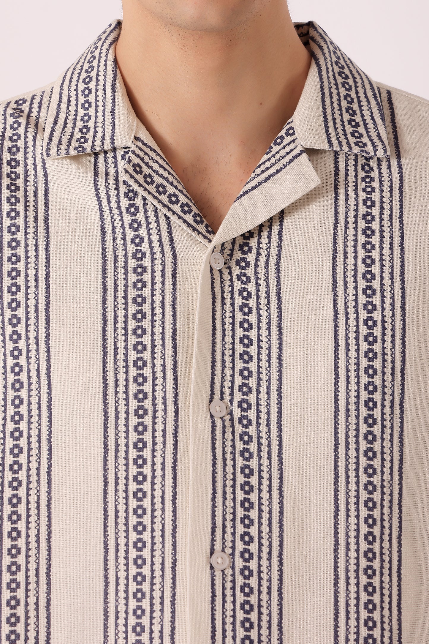 Men's Printed stripes shirt half sleeves - extra image 5