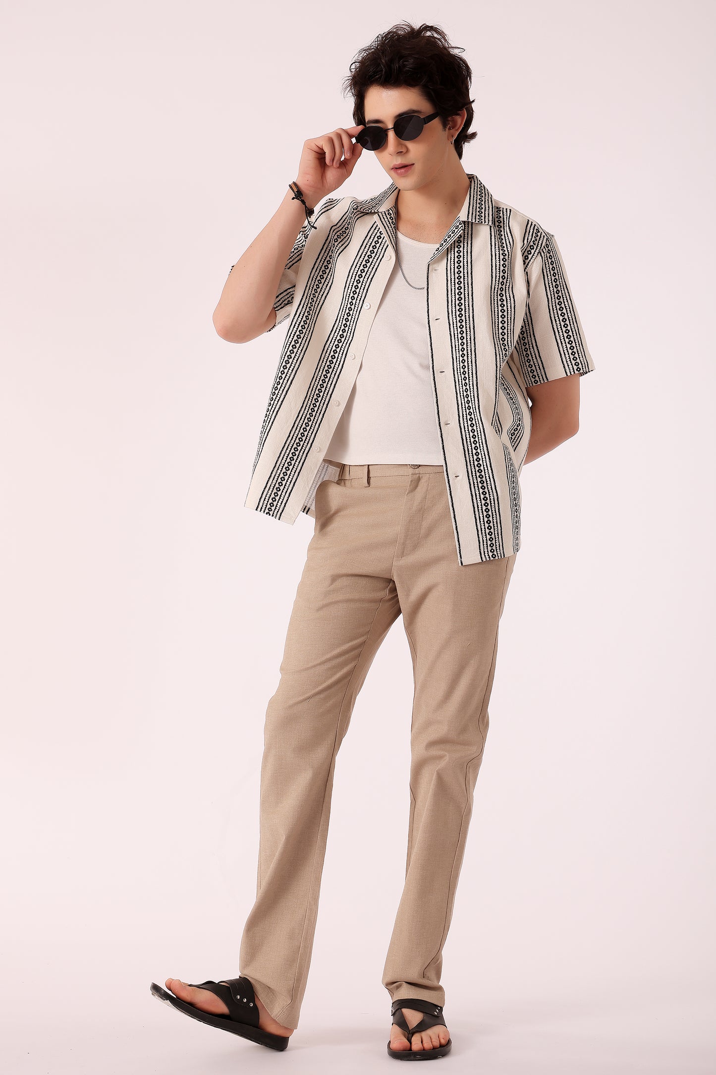 Men's Printed stripes shirt half sleeves - extra image 6