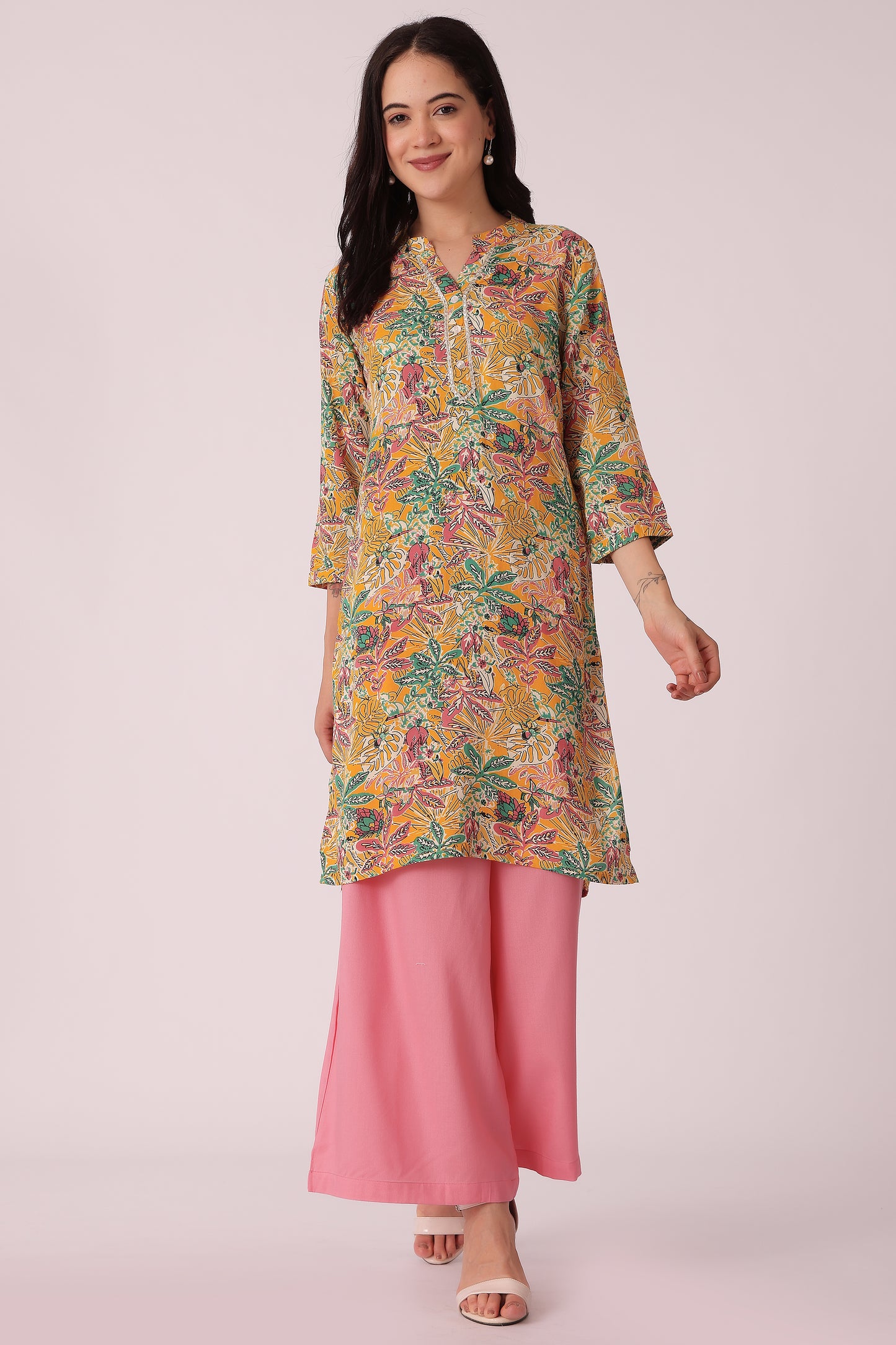 ETHNIC REGULAR FIT ALL OVER PRINT KURTA - extra image 3