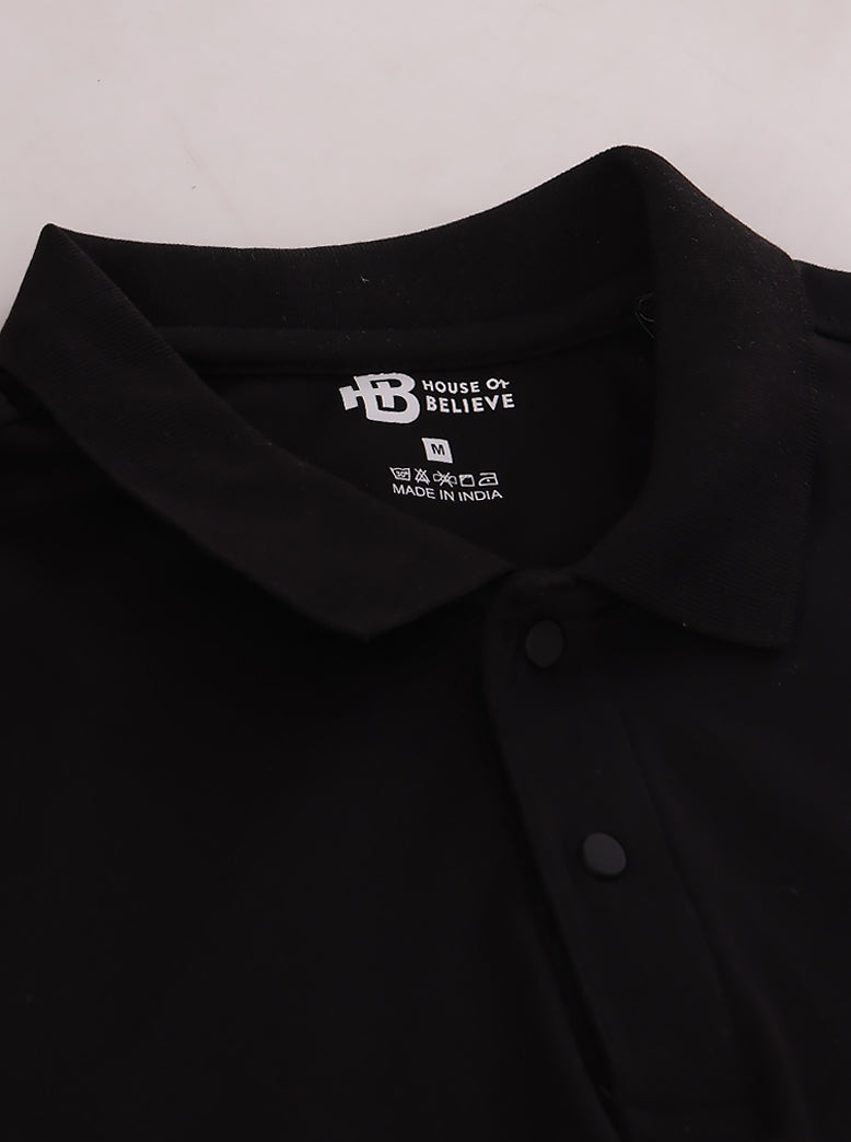 Men's Snap Button Collar Interlock Polo Tshirt - extra image 6