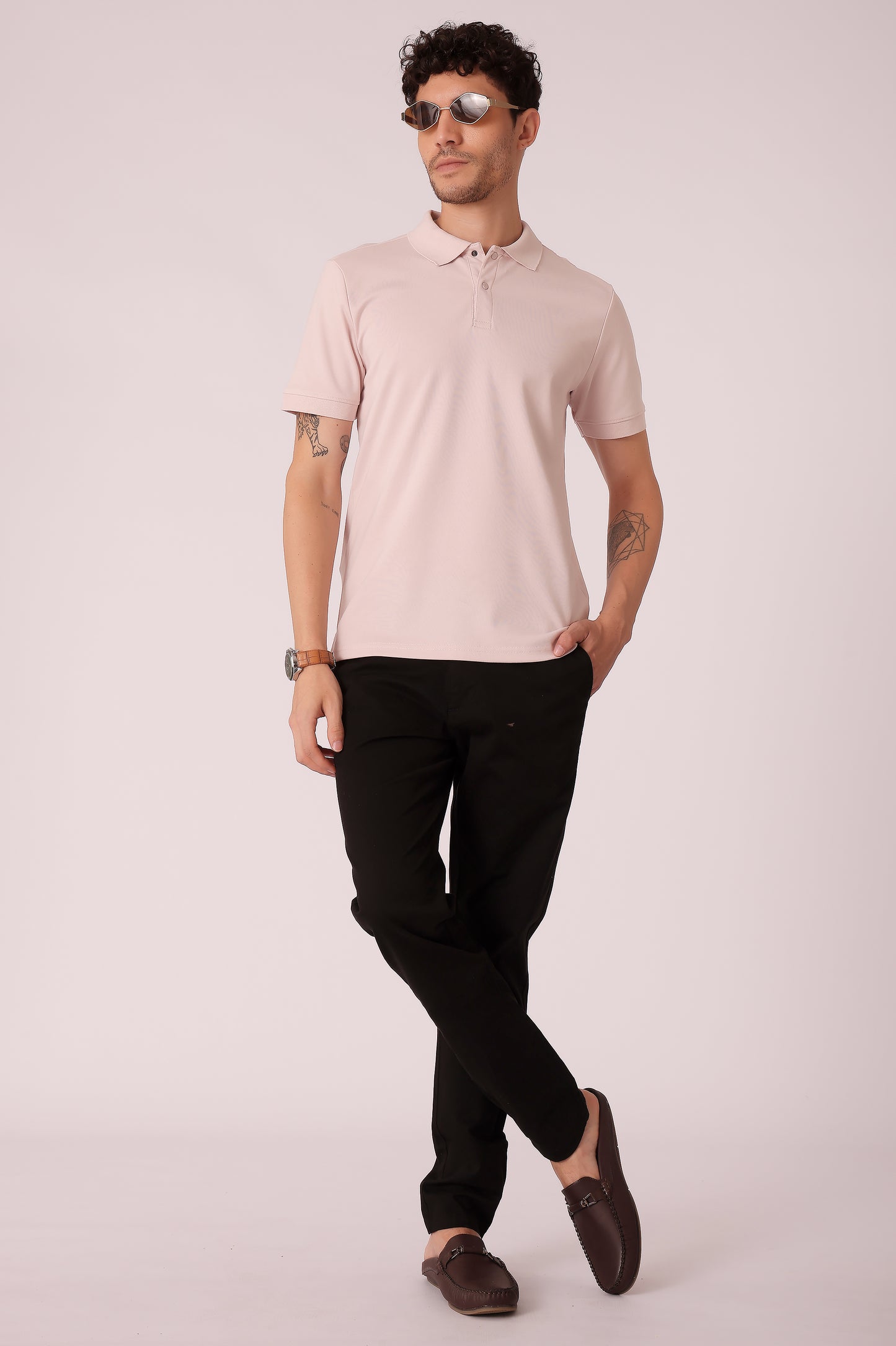 Men's Snap Button Collar Interlock Polo Tshirt - extra image 6