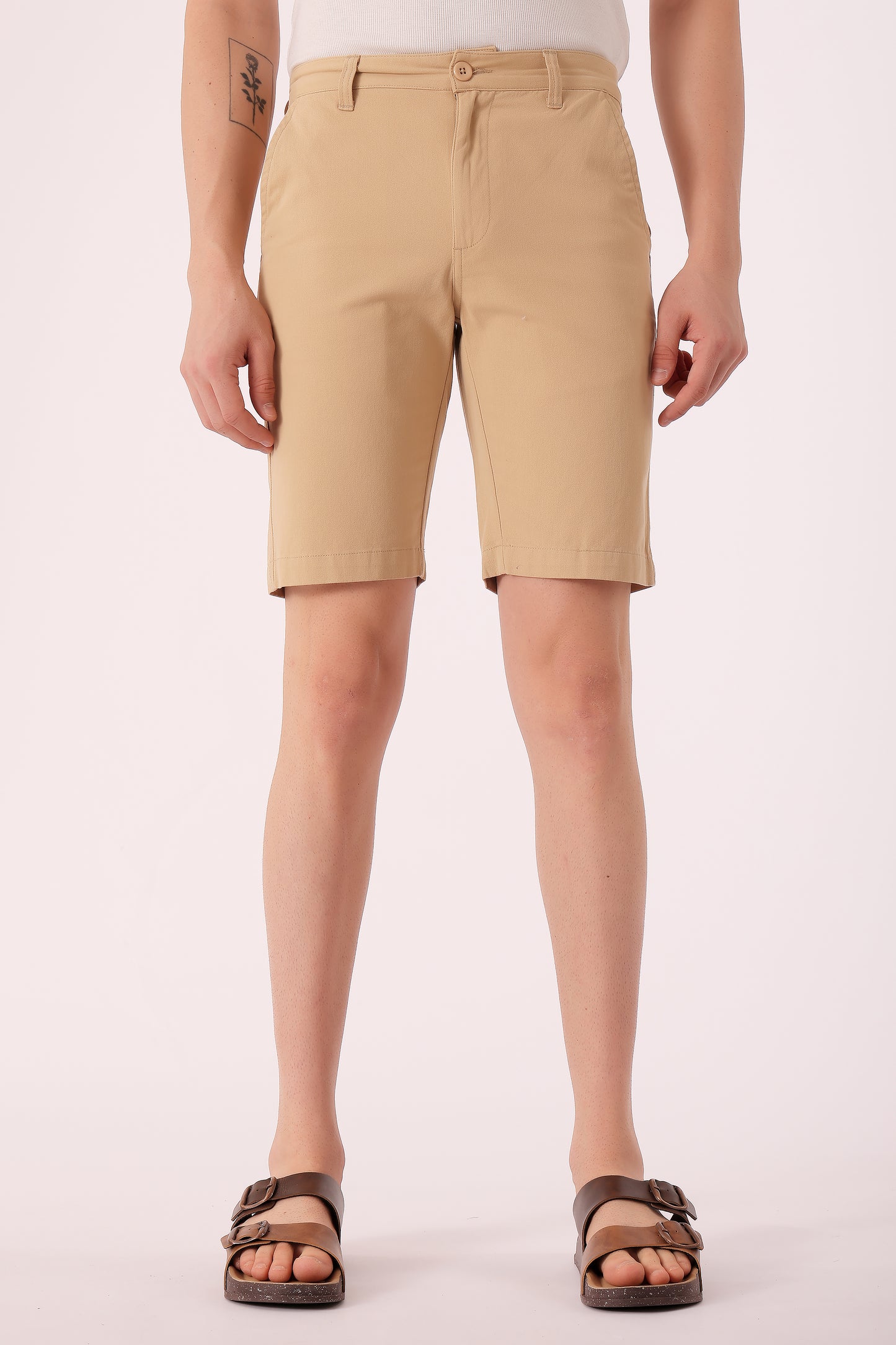 Men's Cotton stretch Shorts - Beige