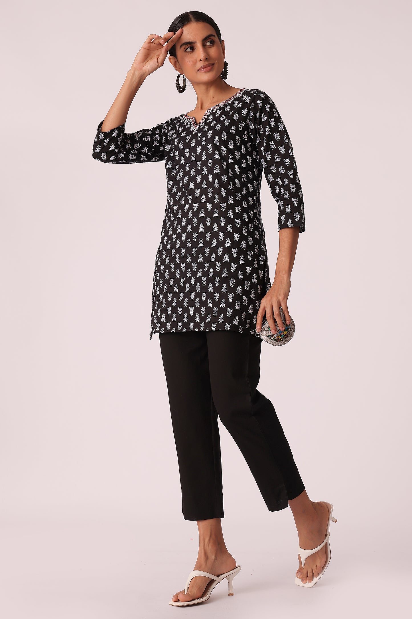 ETHNIC REGULAR FIT SOLID PANTS - extra image 3