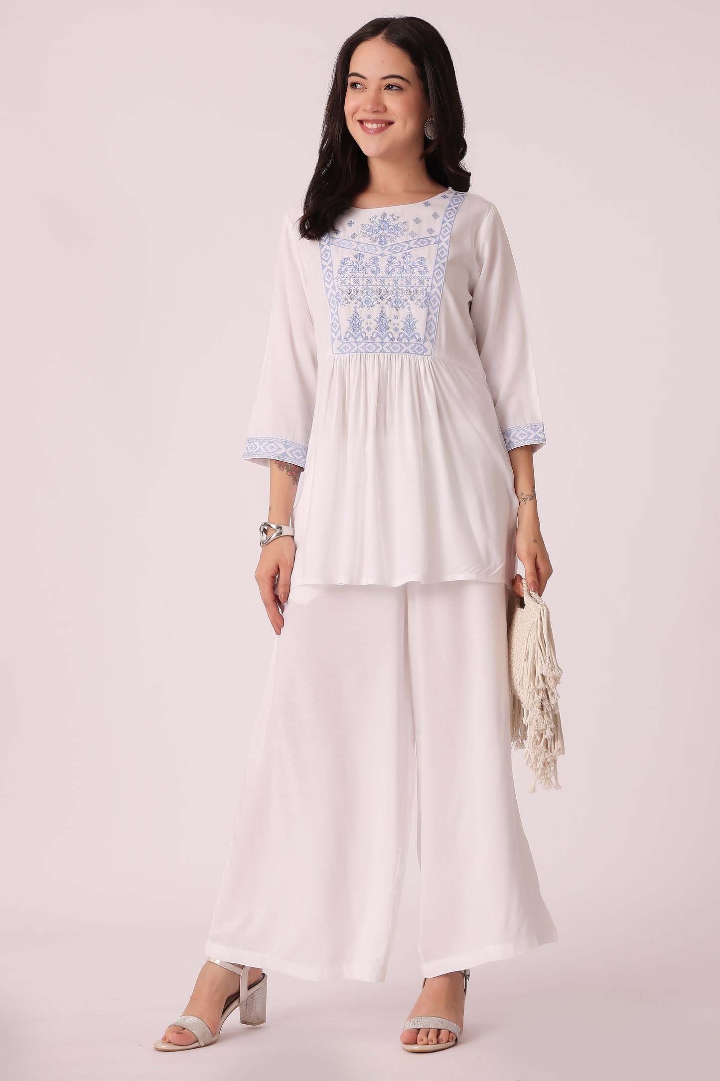 ETHNIC REGULAR FIT SOLID PLAZZO - extra image 3