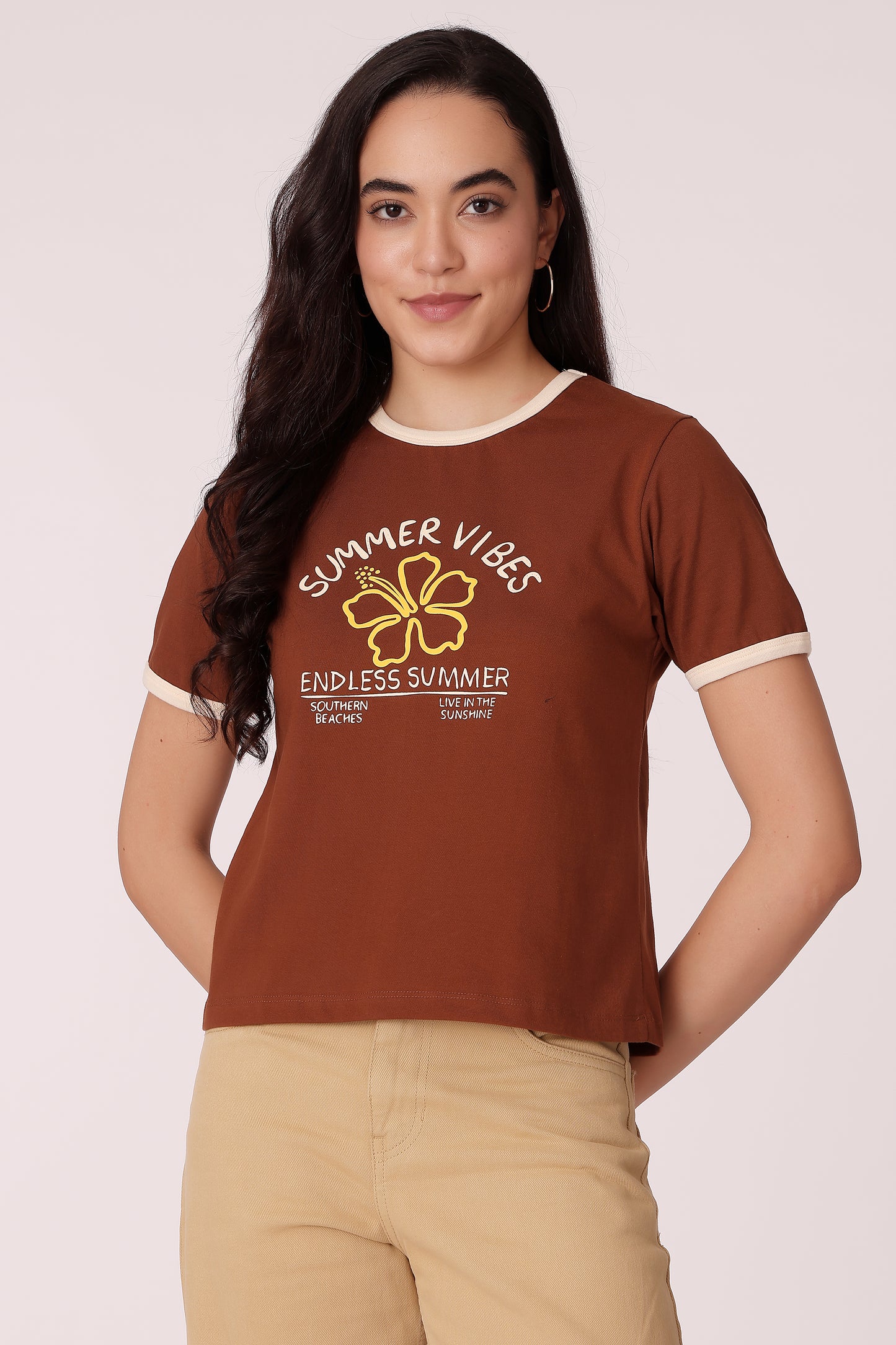western regular fit casual printed t-shirts - Brown