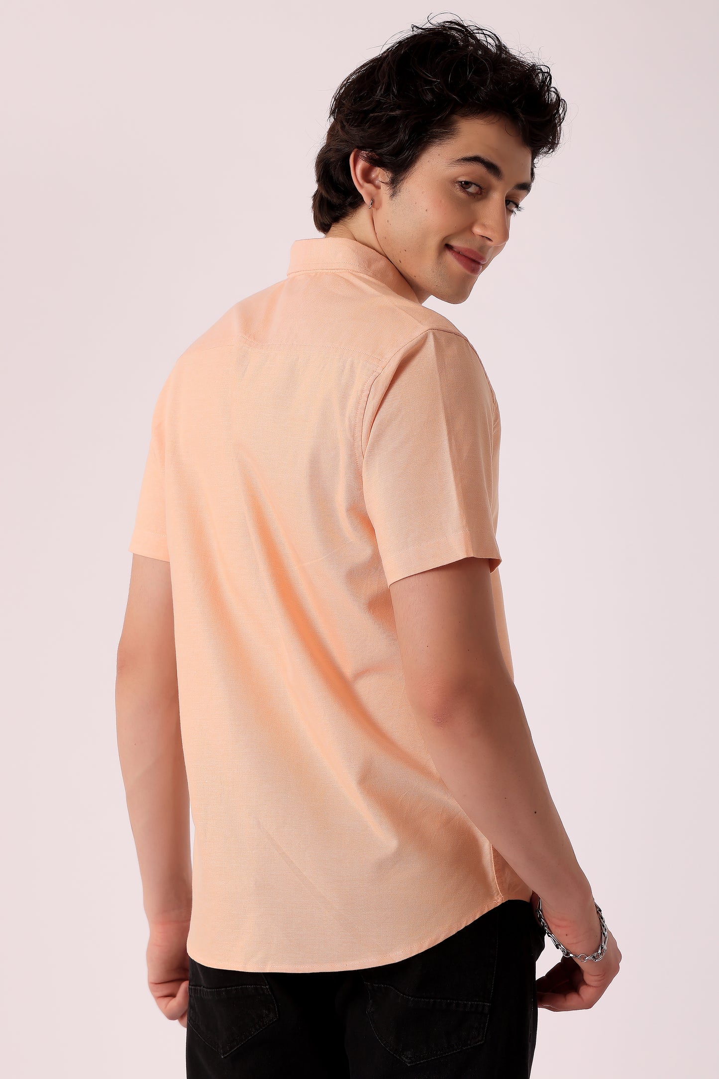 Men's Solid Oxford Shirt Half Sleeve - extra image 6