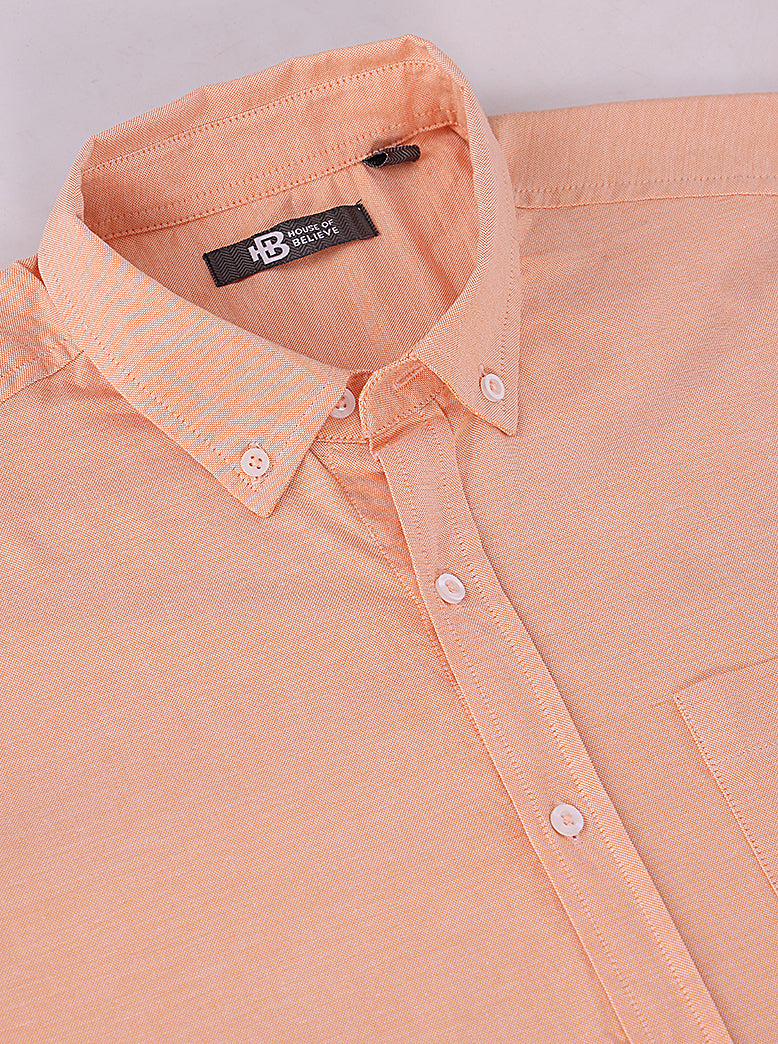 Men's Solid Oxford Shirt Half Sleeve - extra image 4