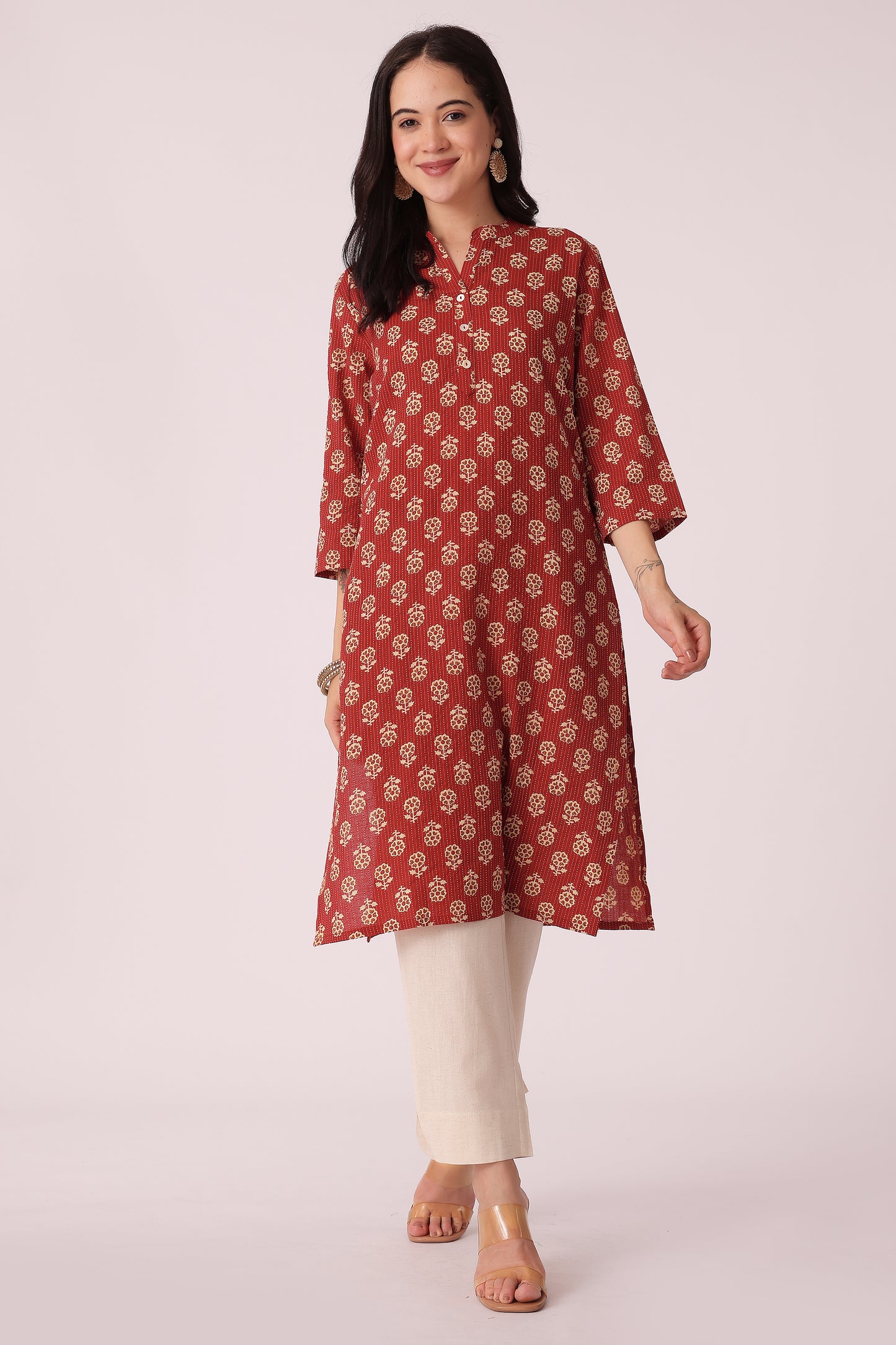 ETHNIC REGULAR FIT KANTHA KURTA - extra image 3