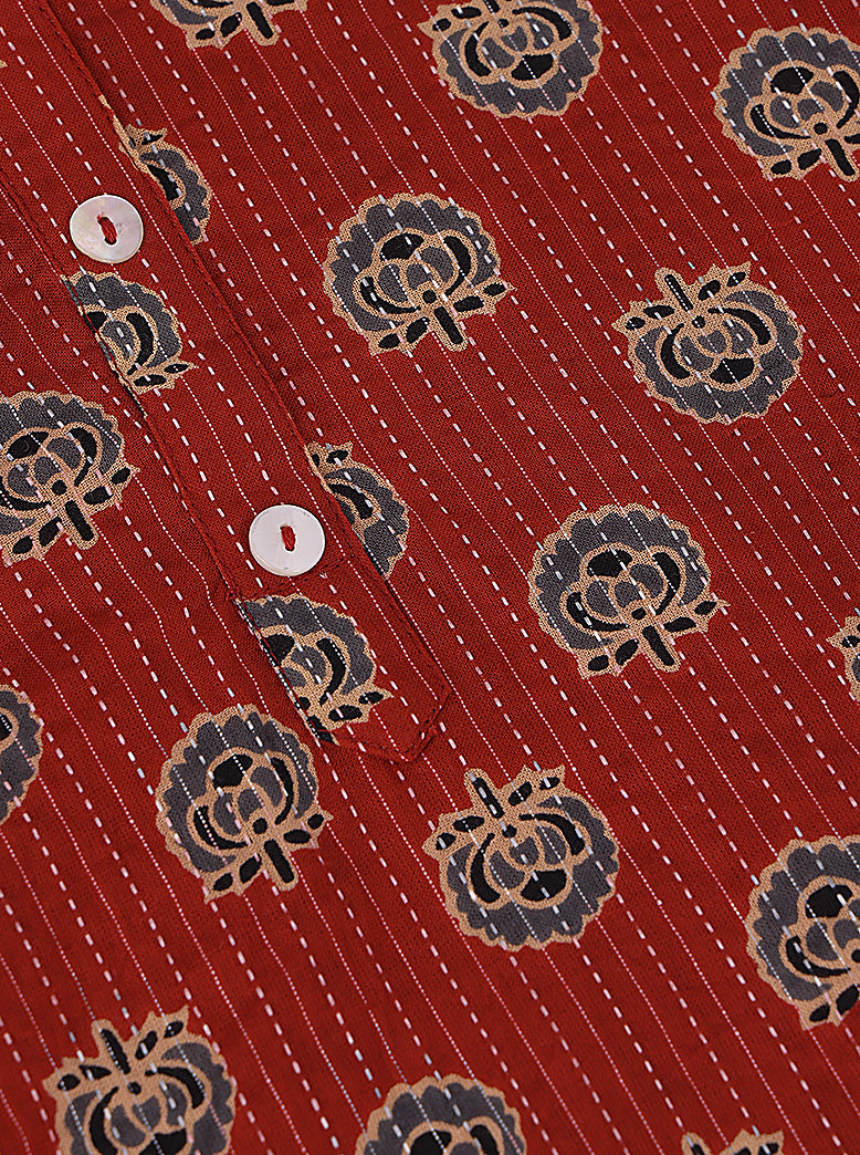 ETHNIC REGULAR FIT KANTHA KURTA - extra image 5