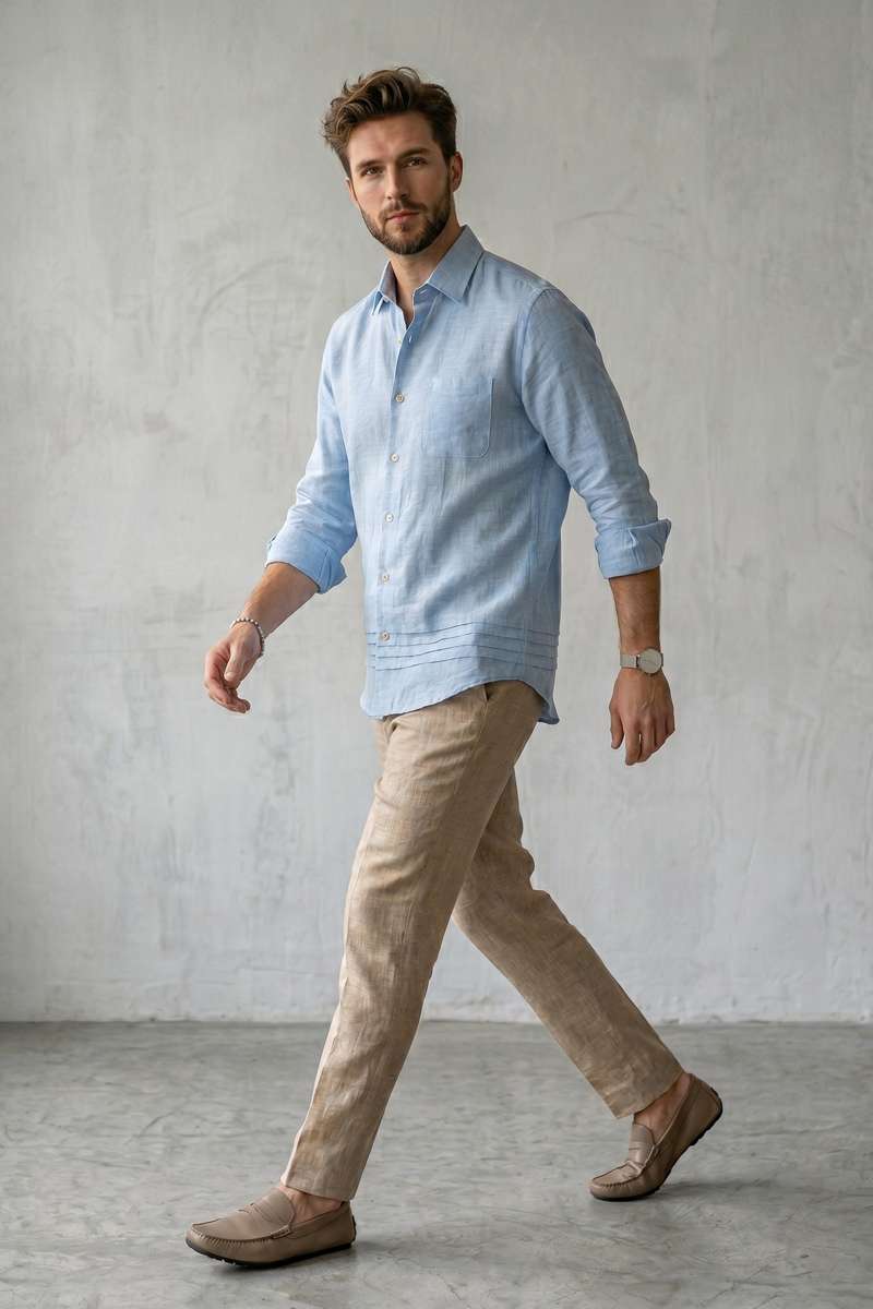 Men's Pure Linen Solid Shirt - extra image 6