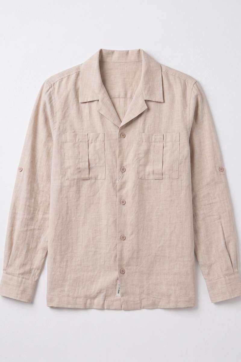 Men's Pure Linen Resort Collar Shirt - extra image 3