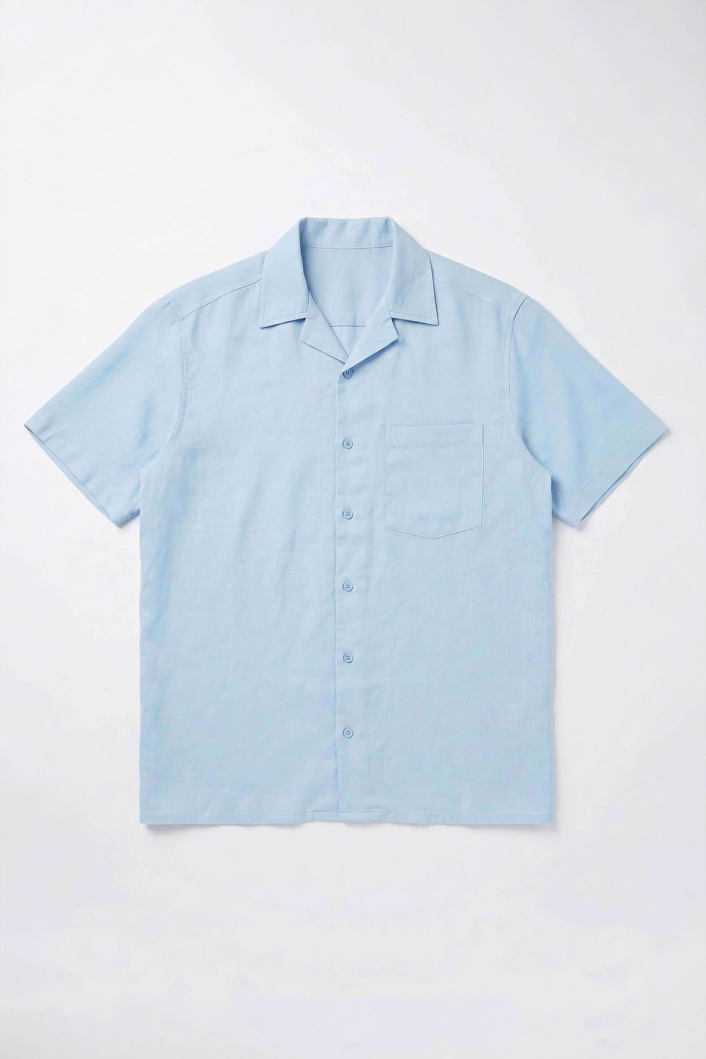 Men'S Pure Cotton Herringbone Resort Collar Shirt