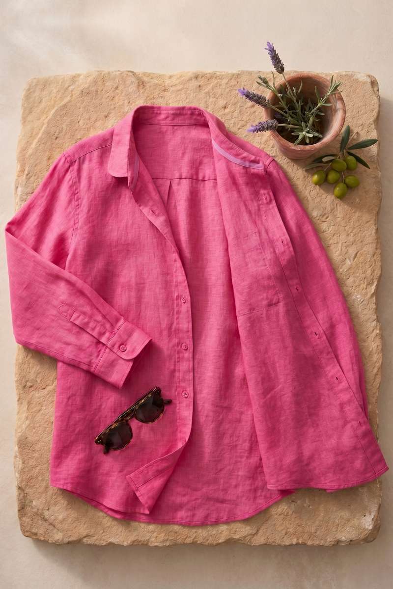 Coral Linen Regular Shirt - extra image 5