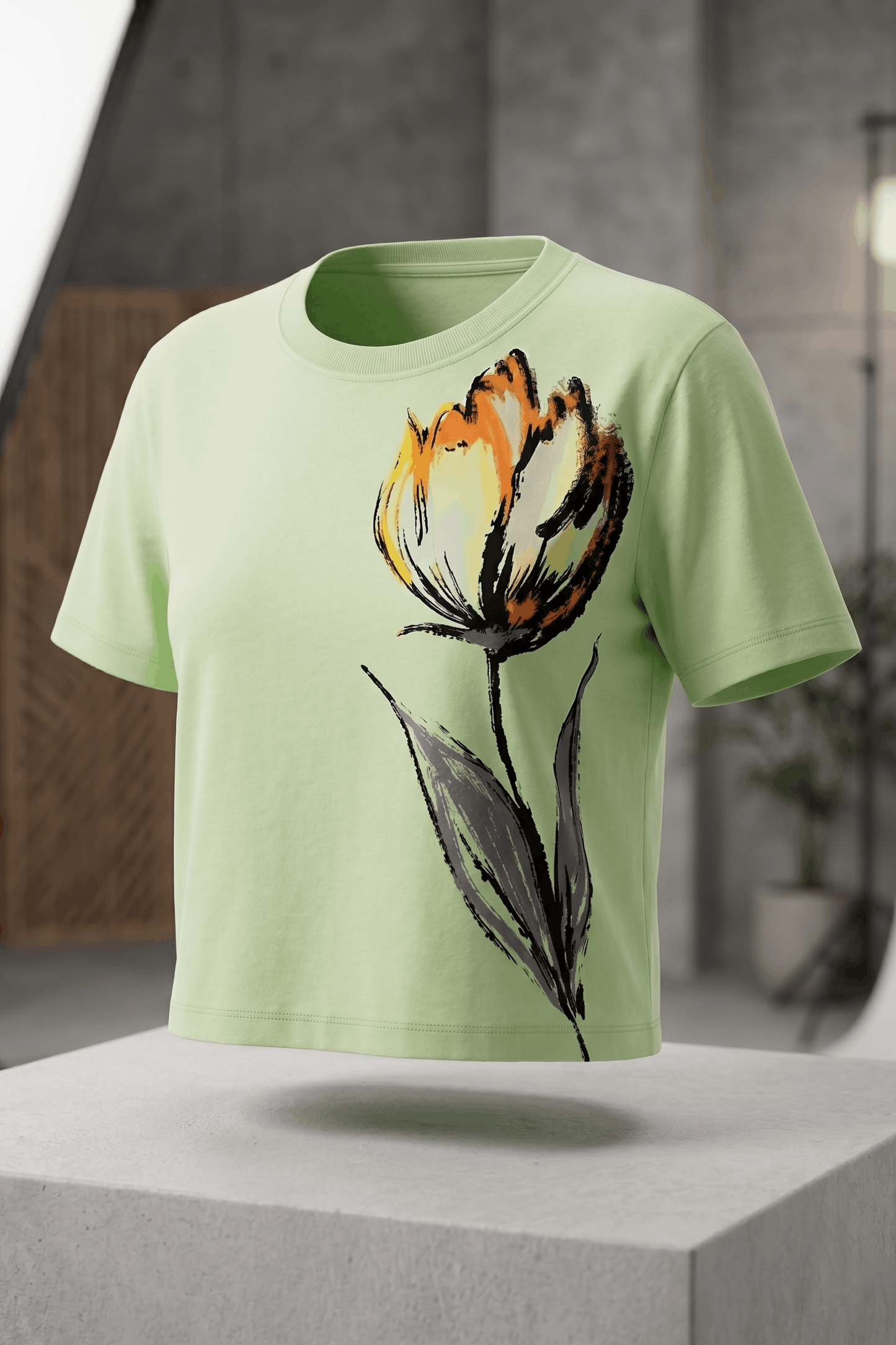 Women Placement Print T-Shirts - Green