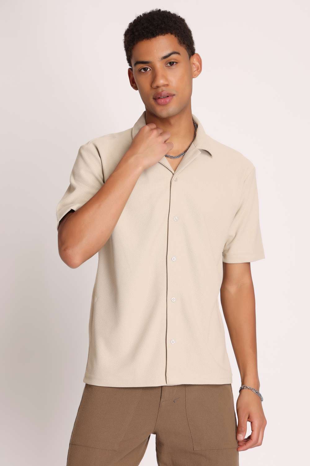 Mens Shirt - Light Khaki