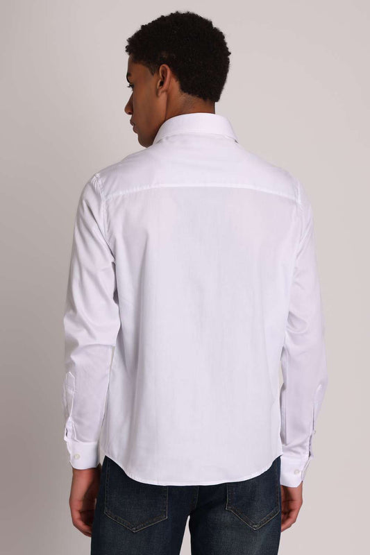 Mens Formal White Satin Shirt