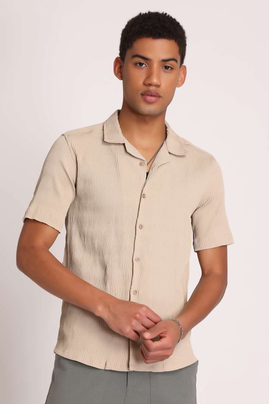 Mens Structured Resort Collar Shirt