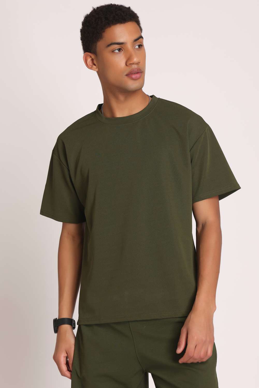 Mens Half Sleeve Tshirt - Olive Green