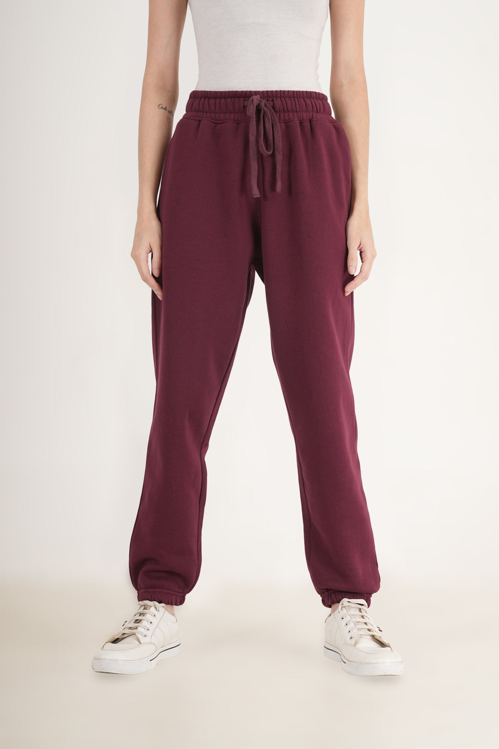 WESTERN REGULAR FIT CASUAL SOLID TRACKPANTS - Wine
