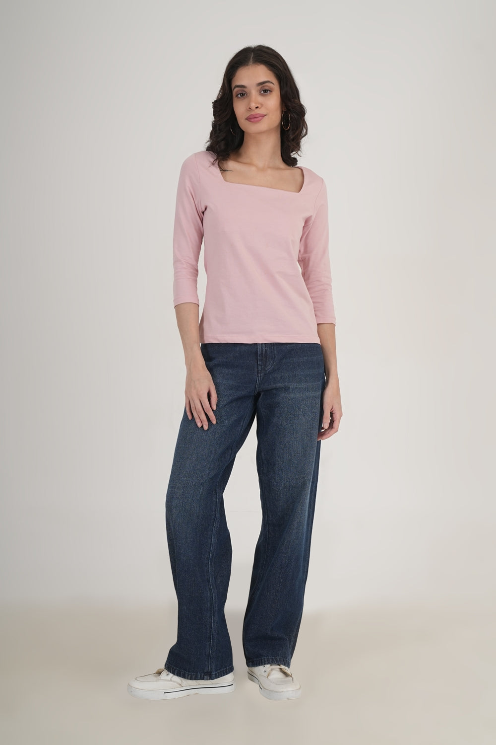 WESTERN REGULAR FIT CASUAL SOLID TOPS - Peach