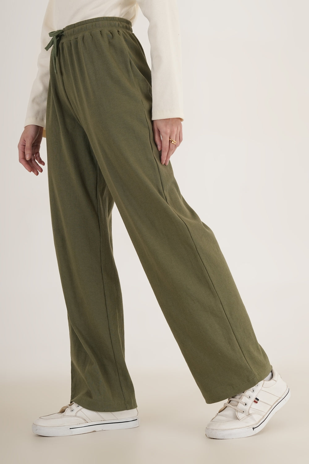 WESTERN FIT AND FLARE CASUAL SOLID TRACKPANTS - extra image 5