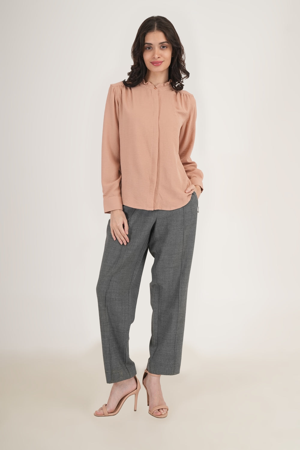 WESTERN REGULAR CASUAL SOLID SHIRTS - Nude Pink