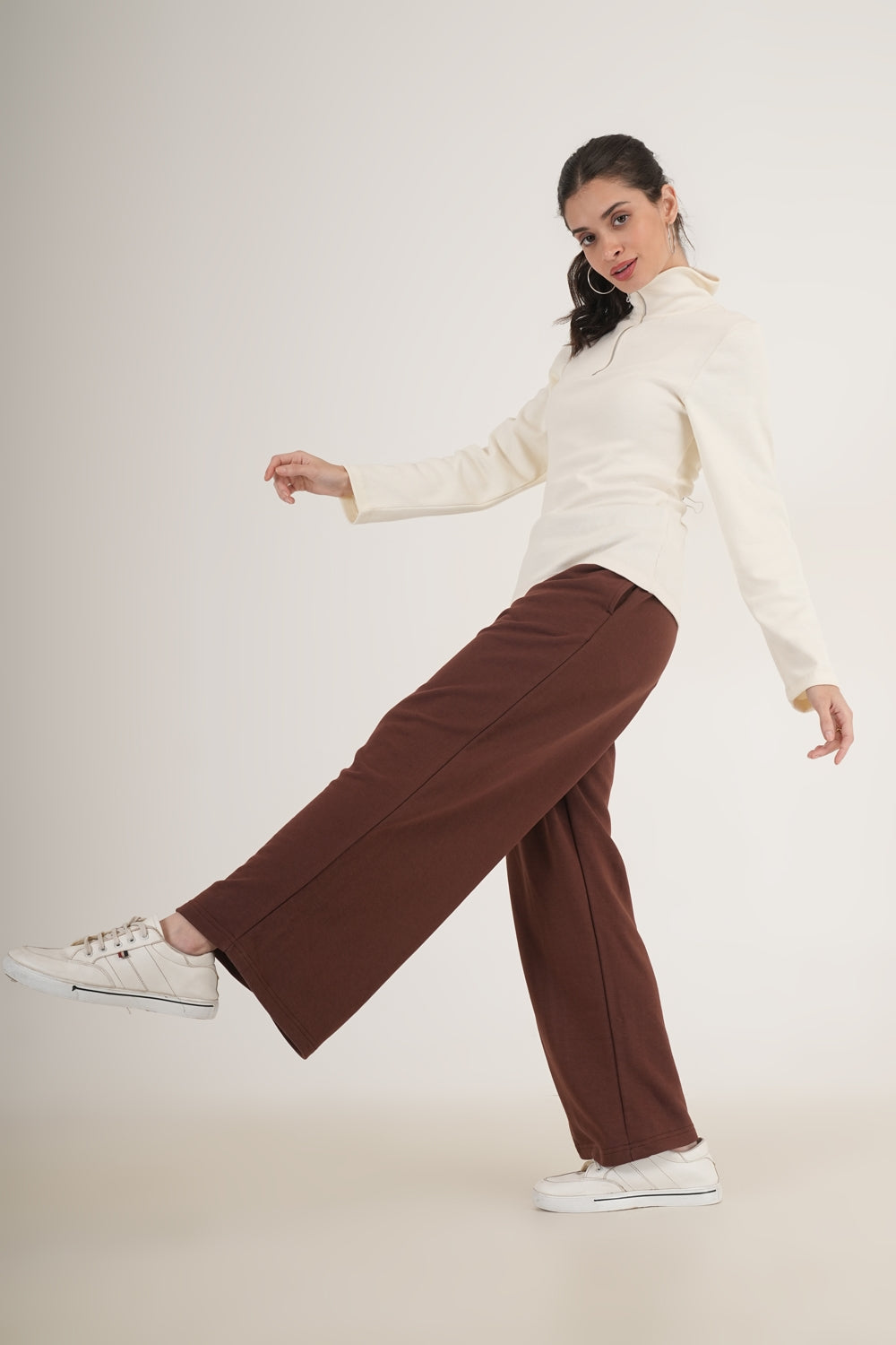 WESTERN FIT AND FLARE CASUAL SOLID TRACKPANTS - extra image 3