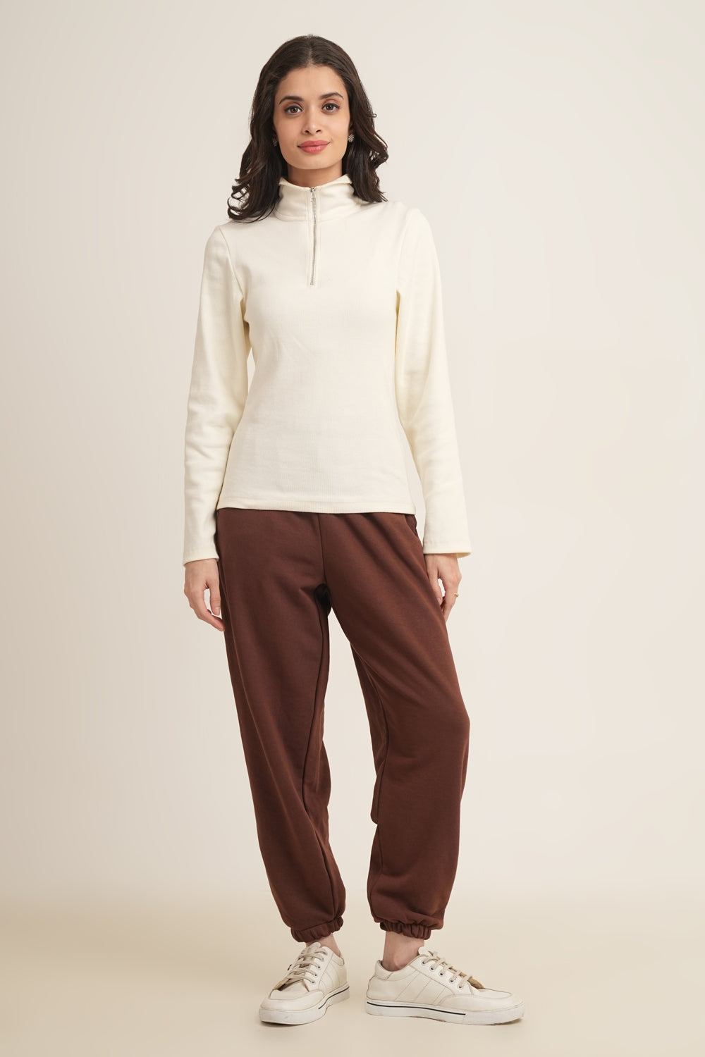 WESTERN REGULAR FIT CASUAL SOLID TRACKPANTS - Chocolate Brown