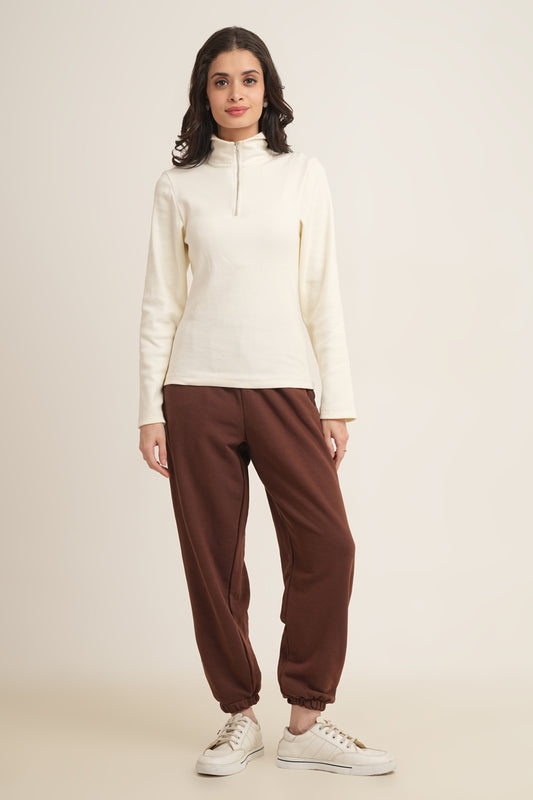 WESTERN REGULAR FIT CASUAL SOLID TRACKPANTS - Chocolate Brown