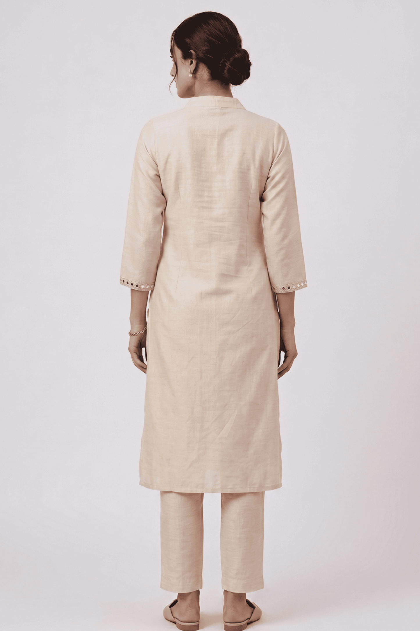 ETHNIC EMBROIDERY CORD SET-White