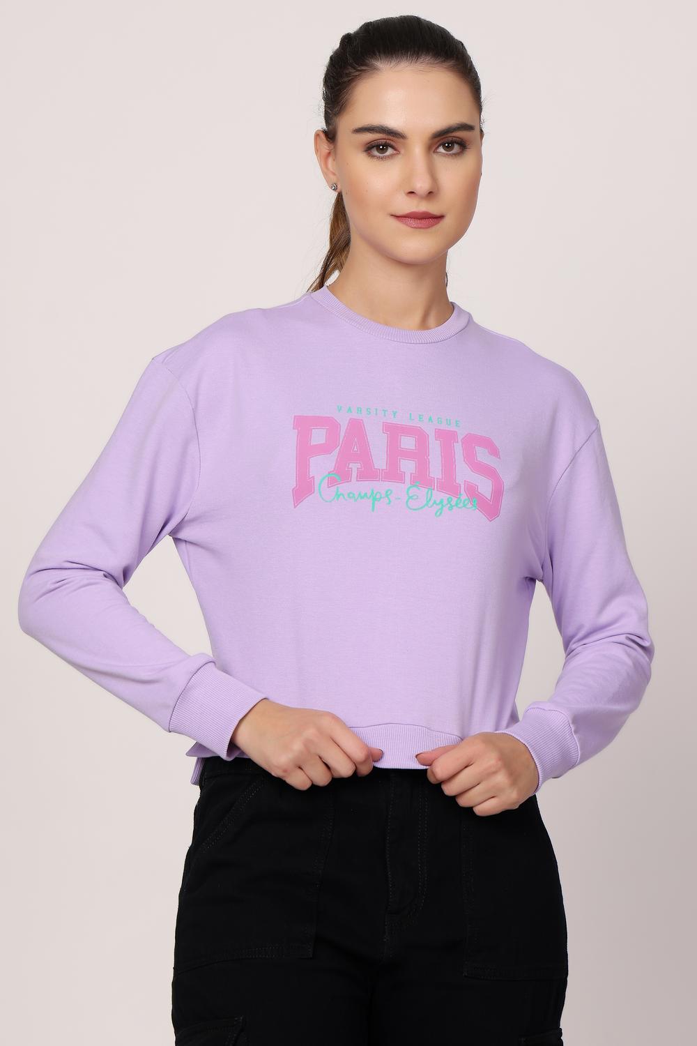 Womens Casual Wear Sweatshirt - Lavender