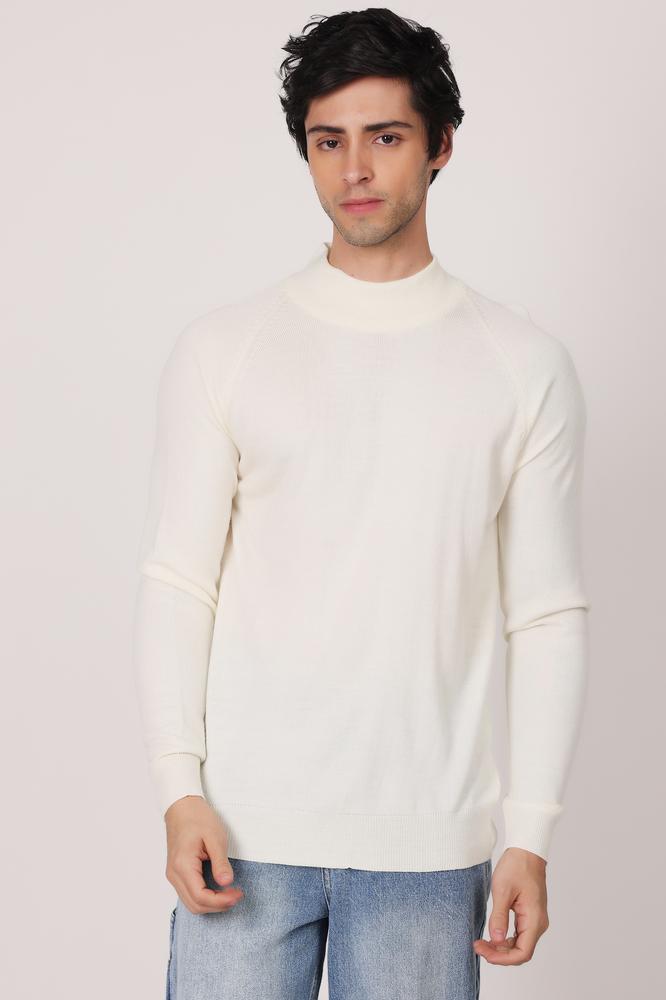 Mens T-Neck Sweaters - Creme