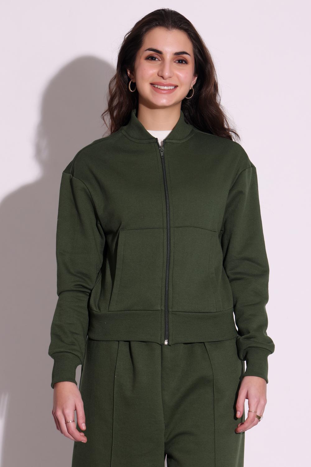 Womens Jackets - Dark Olive