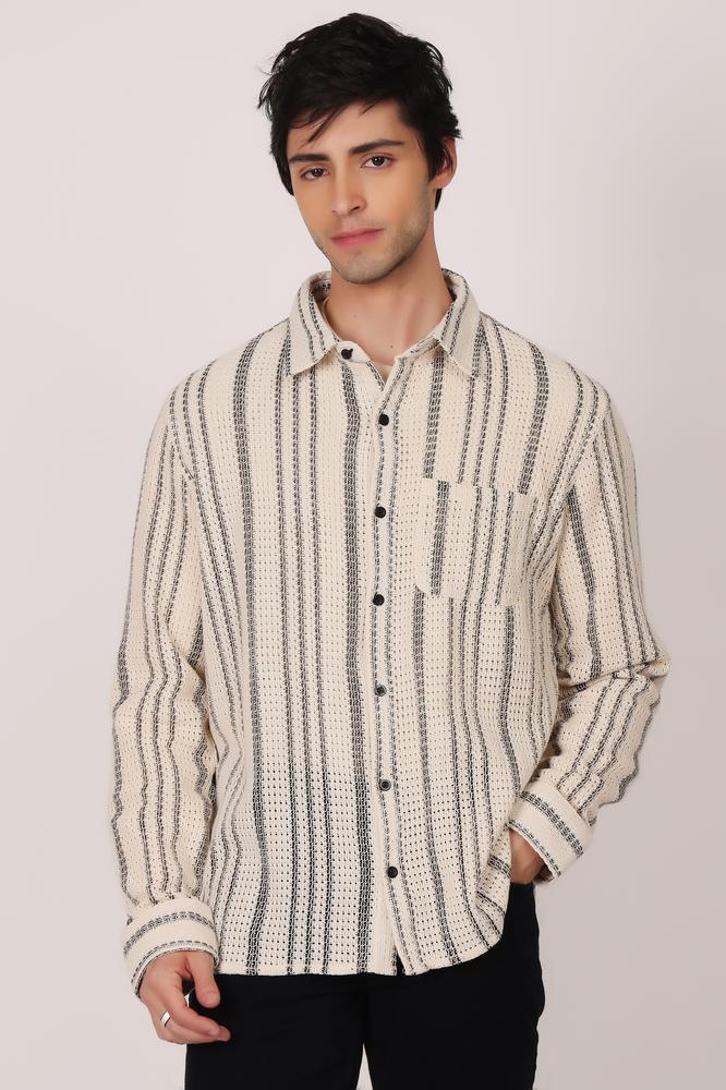 Mens Shirt - White & Blue