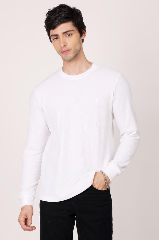Mens Full Sleeves Tshirt - White