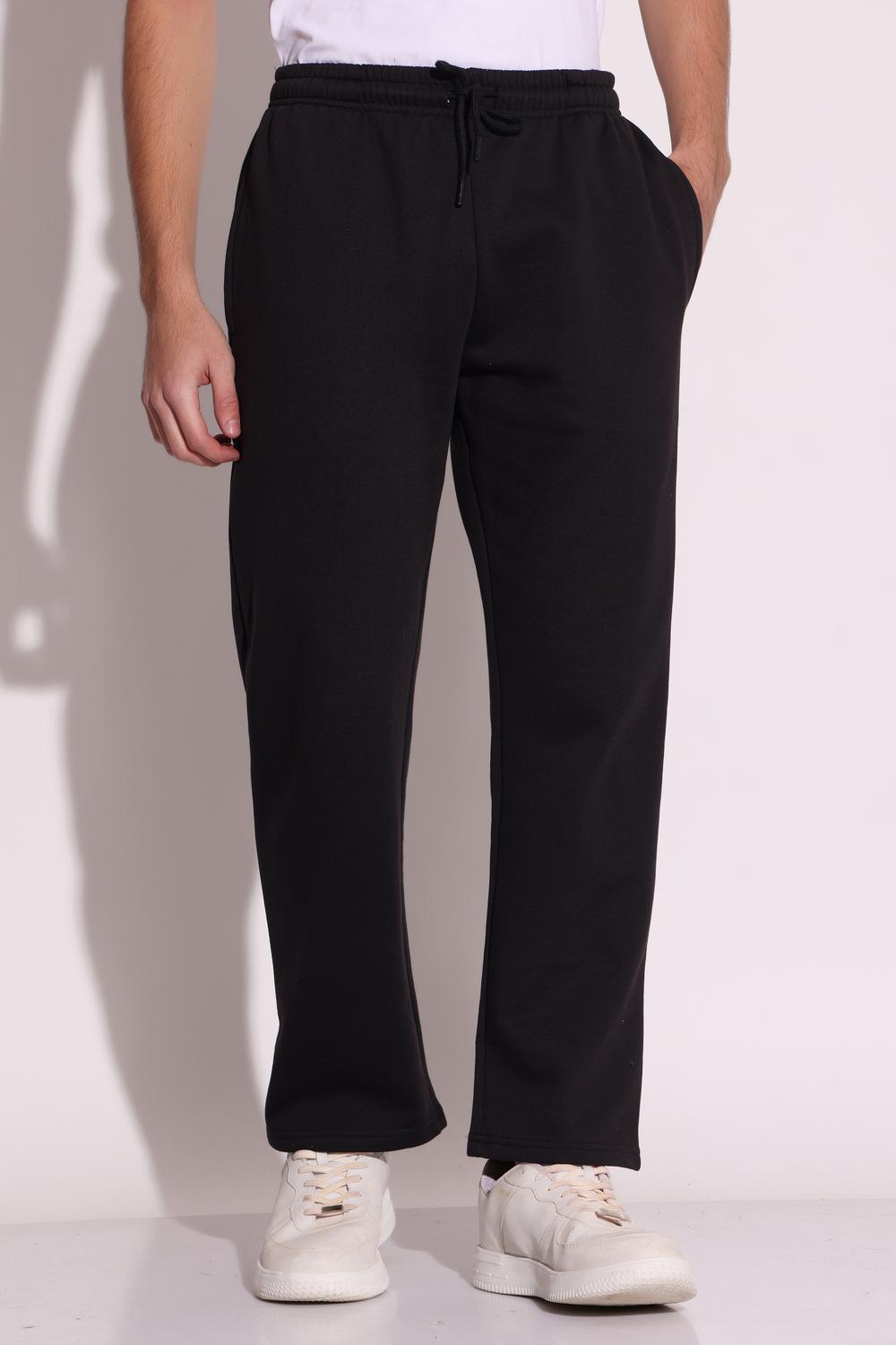 Mens Solid Joggers - Black